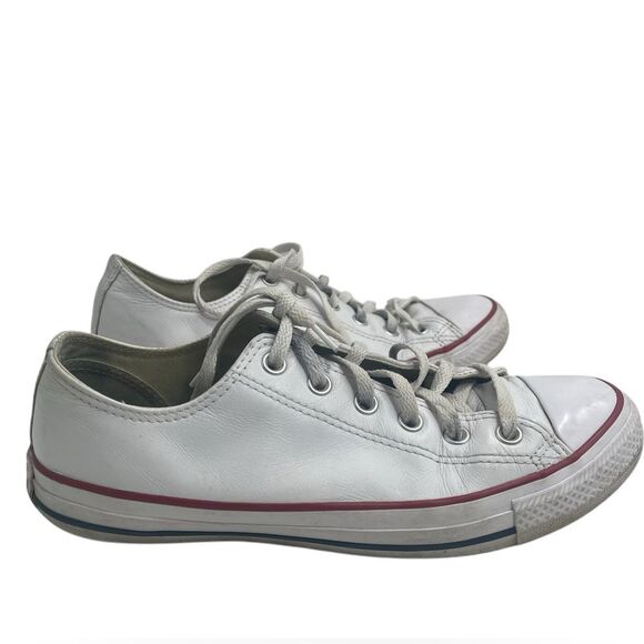 CONVERSE ALL STAR WHITE LEATHER SNEAKER MEN 7.5 WOMEN'S 9.5 - Picture 1 of 15